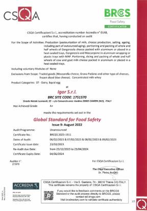 certificazione BRC Food Safety