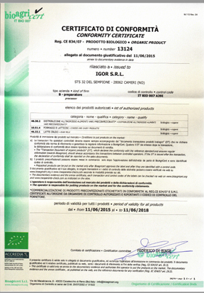 certificato Bioagricert