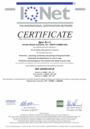 certificazione ISO 22000:2005