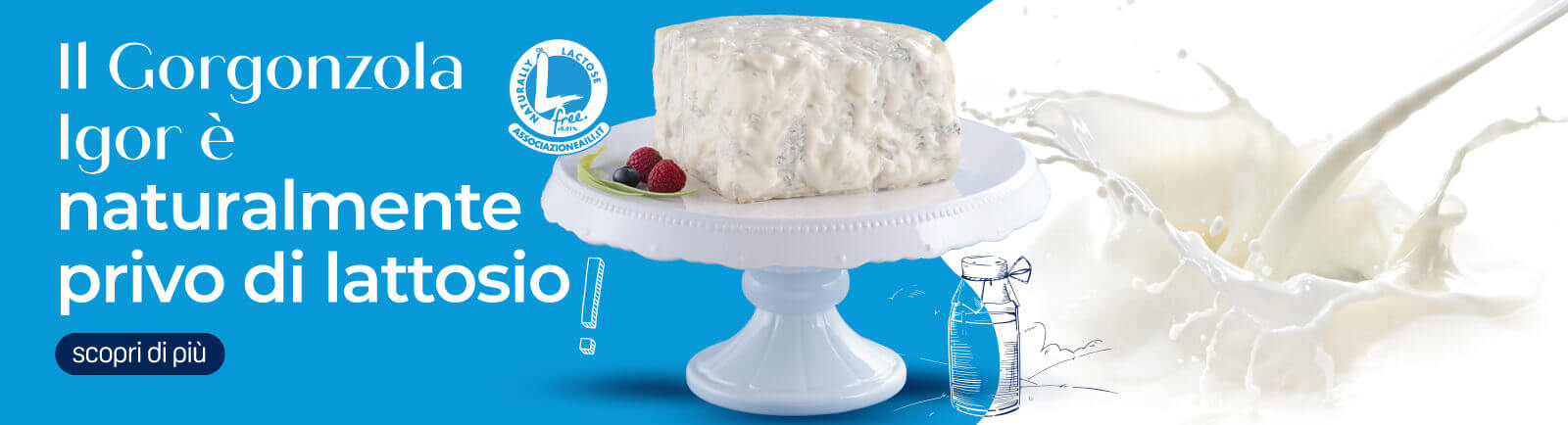 Il Gorgonzola Igor è naturalmente privo di lattosio