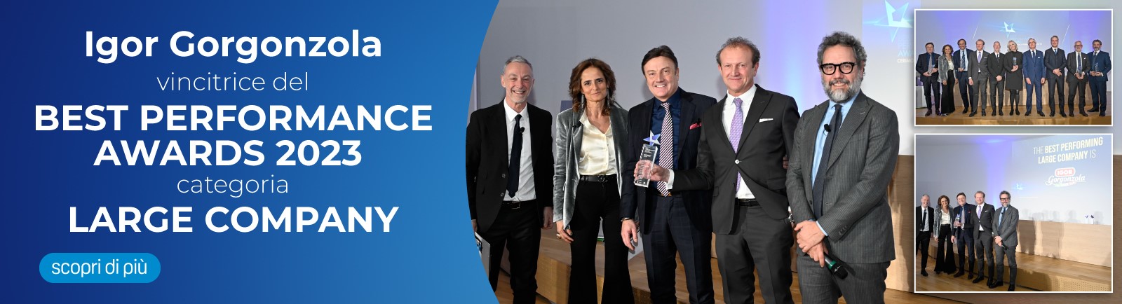 IGOR GORGONZOLA vincitrice del BEST PERFORMANCE AWARDS 2023 – categoria LARGE COMPANY