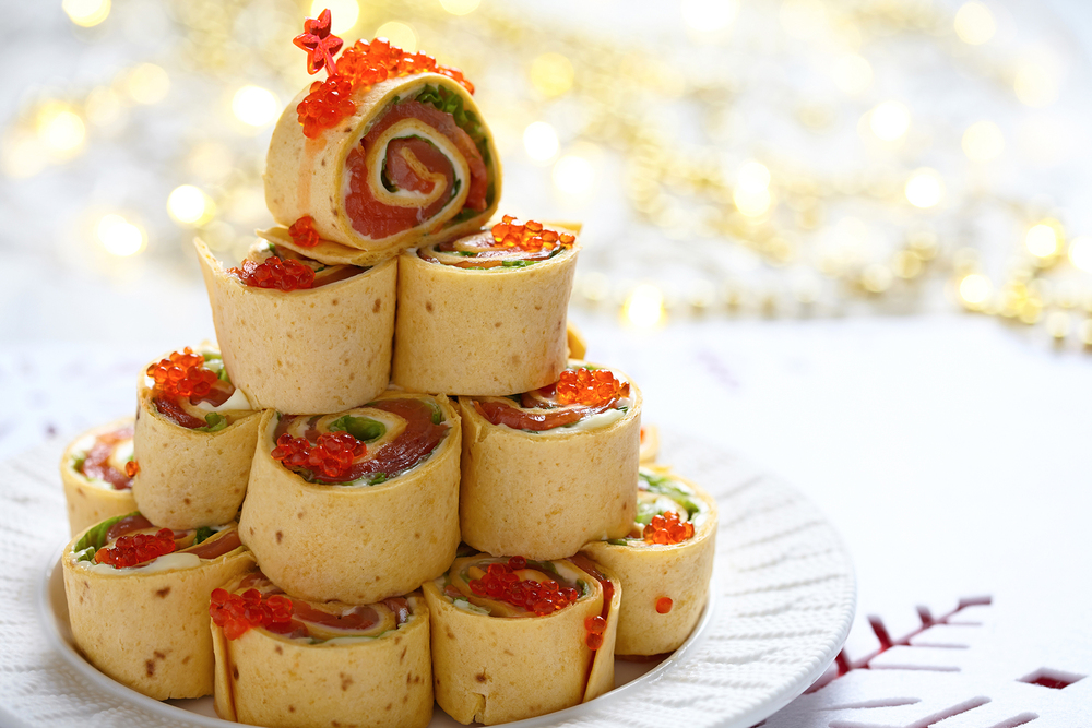 Swivel tree with salmon and sweet Gorgonzola
