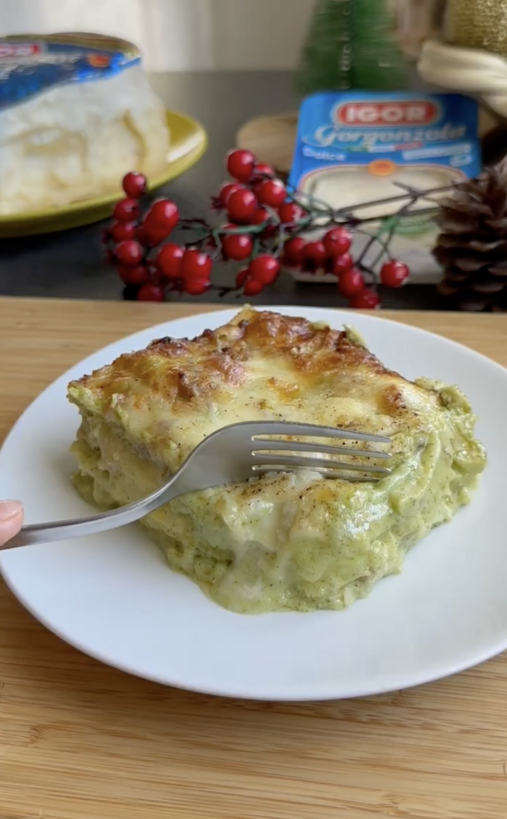 Lasagna with Broccoli, Sausage and Igor Sweet Gorgonzola