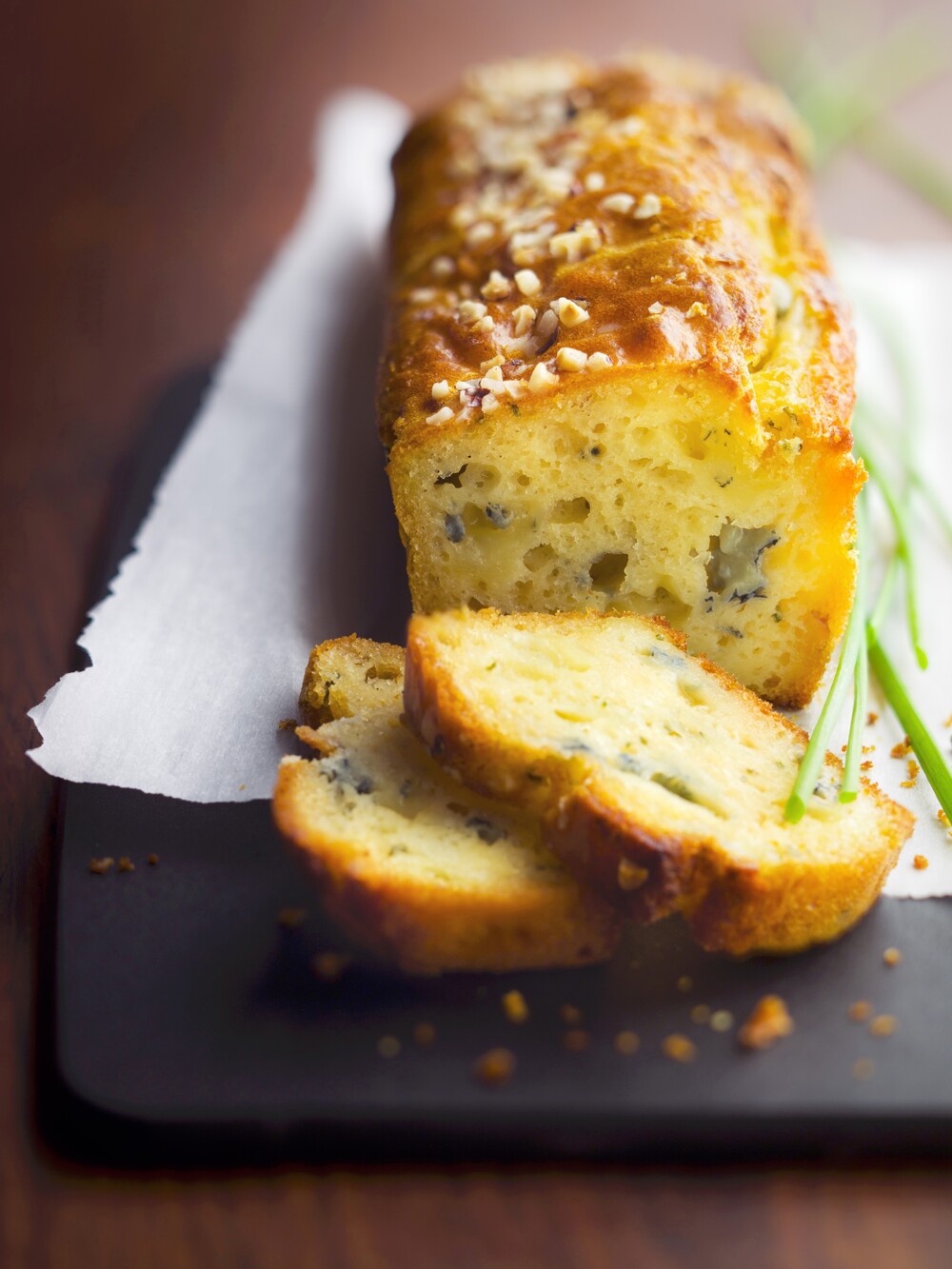 Spicy Gorgonzola and Saffron Loaf Cake