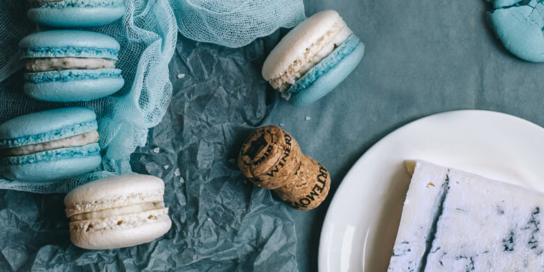 Macarons mit Gorgonzola-Birnen-Ingwer Füllung