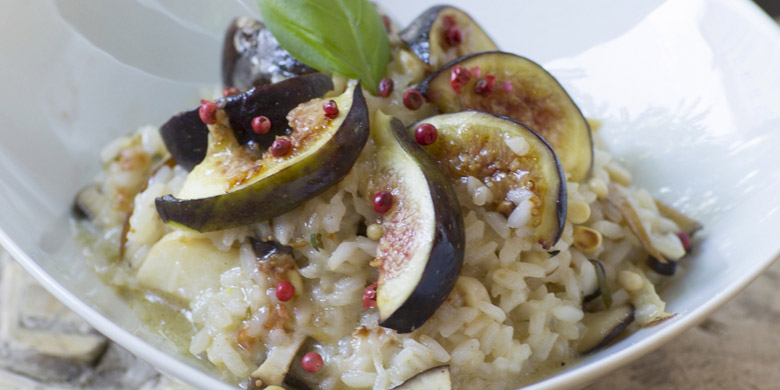 Risotto mit feigen und Gorgonzola