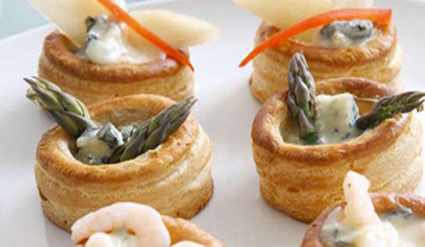 Vol-au-vent-Dreierlei mit Gorgonzola