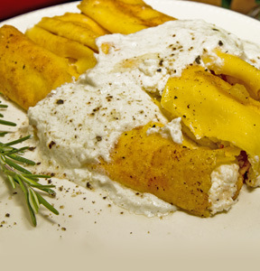 CANELONES CON QUESO GORGONZOLA FUNDIDO