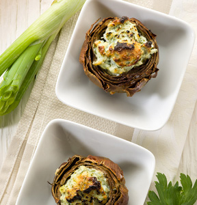 STUFFED ARTICHOKE HEART WITH GORGONZOLA