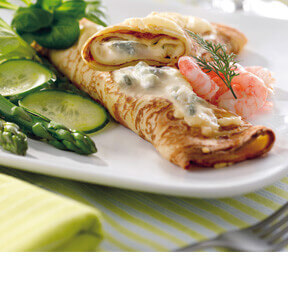 PANCAKES WITH ASPARAGUS AND GORGONZOLA