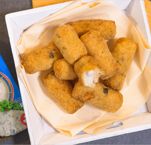 CROCCHETTE DI PATATE, GAMBERI E GORGONZOLA DOLCE