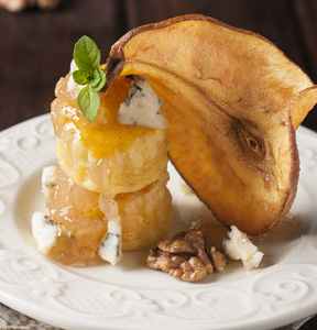 VOL AU VENT CON MARMELLATA DI PERE, GORGONZOLA, MIELE E NOCI