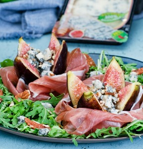 FICHI RIPIENI AL GORGONZOLA PICCANTE, CON PROSCIUTTO CRUDO E RUCOLA