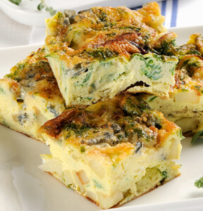 FRITTATA DI BIETOLE, GORGONZOLA E PINOLI