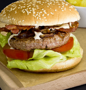 HAMBURGER CON CREMA AL GORGONZOLA