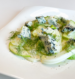 INSALATA DI FINOCCHI, MELA VERDE E GORGONZOLA PICCANTE