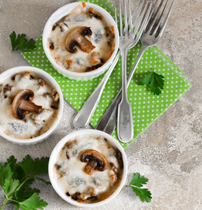 LASAGNETTE CON GORGONZOLA DOLCE E FUNGHI