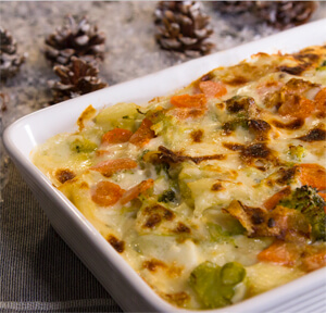 LASAGNE CON GORGONZOLA GRAN RISERVA, VERDURE E GUANCIALE