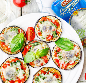 PIZZETTE DI MELANZANE AL GORGONZOLA DOLCE