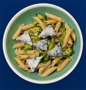 PENNETTE CON BROCCOLI, PANCETTA E GORGONZOLA PICCANTE