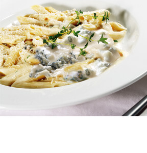 GRATINIERTE PENNE MIT GORGONZOLA