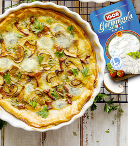 QUICHE CON FUNGHI E GORGONZOLA