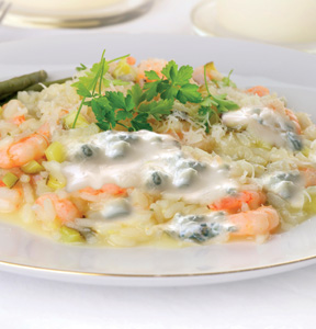 RISOTTO WITH GORGONZOLA AND SHRIMPS