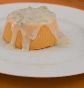 SFORMATINO DI ZUCCA CON FONDUTA DI GORGONZOLA DOLCE