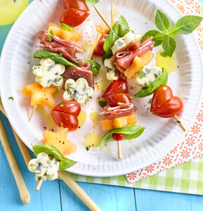 SPIEDINI FRUTTA, VERDURA E GORGONZOLA