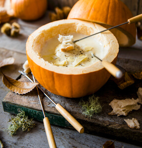 SCRIGNO DI ZUCCA CON FONDUTA AL GORGONZOLA